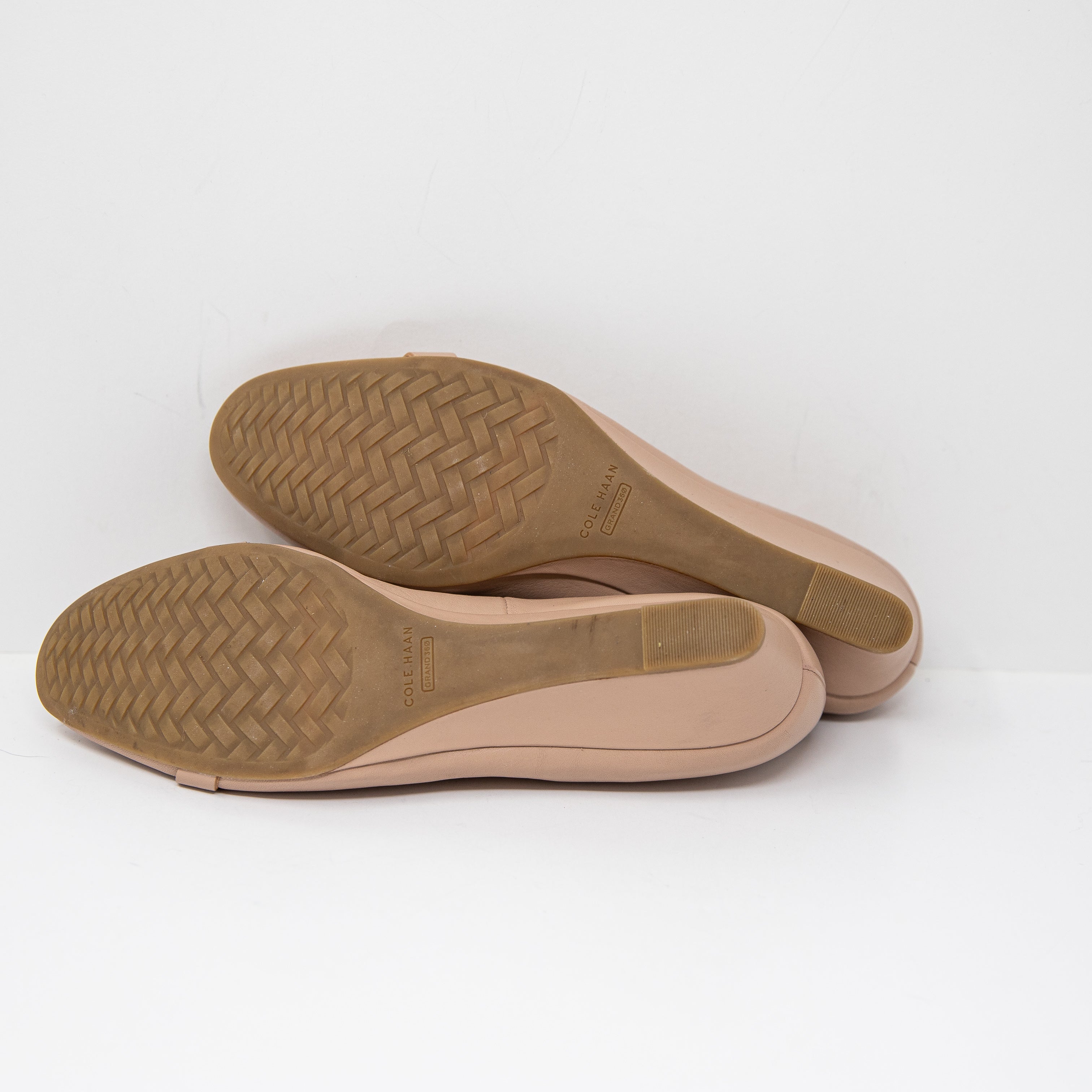 Cole Haan Women's Malta Slip on Round Toe Wedge High Heels Shoes Brush Shee Tan