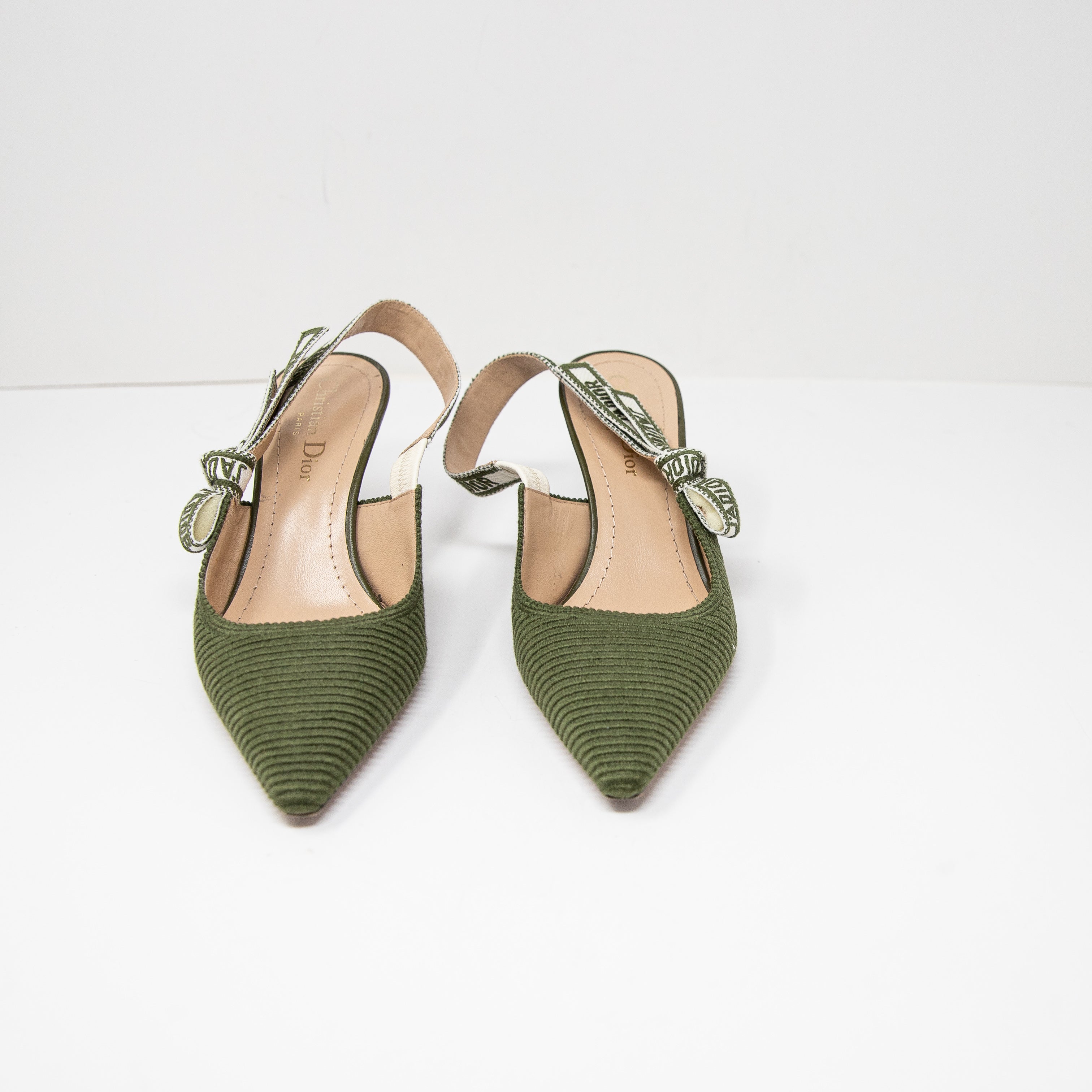 Christian Dior J'adior Ribbed Technical Fabric Slingback Fabric Pump Heels Shoes