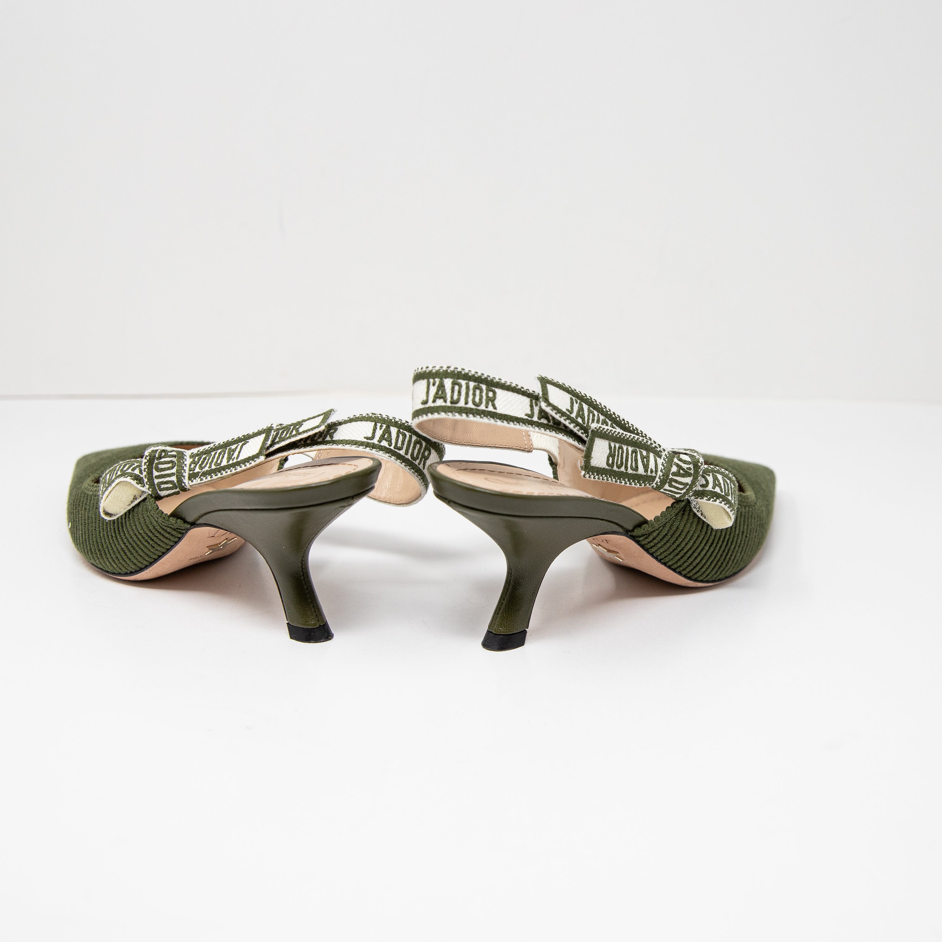 Christian Dior J'adior Ribbed Technical Fabric Slingback Fabric Pump Heels Shoes