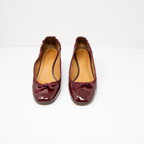 Isabel Marant Women's Patent Leather Round Toe Bow Tie Block High Heels Shoes 6