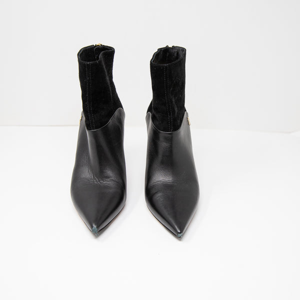 Jimmy Choo Beyla 85 High Heel Suede Leather Ankle Booties Boots Shoes Black 6