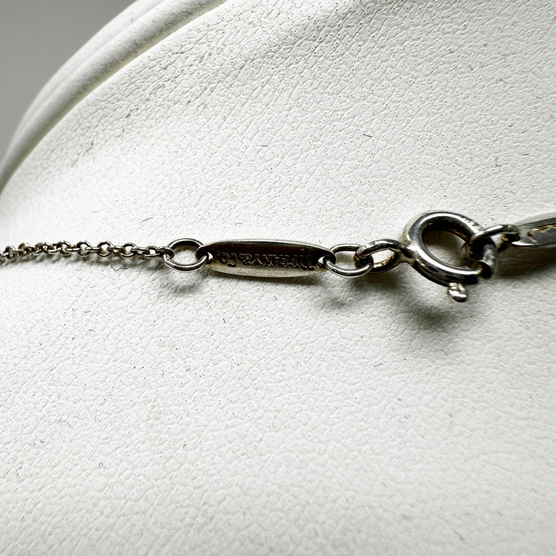 Tiffany &amp; Co Elsa Peretti Teardrop Pendant 925 Sterling Silver Necklace 12 mm