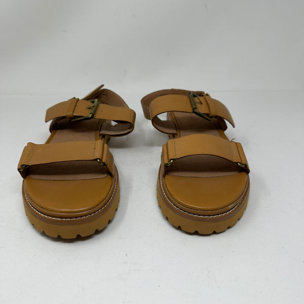 NEW Madewell Cady Genuine Leather Lugsole Open Toe Strappy Sandals Shoes Brown 9