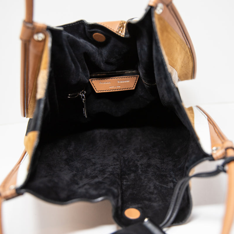 Proenza Schouler Genuine Leather Brown Stripe Animal Print Shoulder Bag Purse