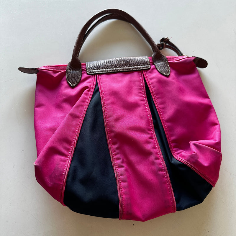 Longchamp Le Pilage Limited Edition Nylon Leather Handle Expandable Purse Bag