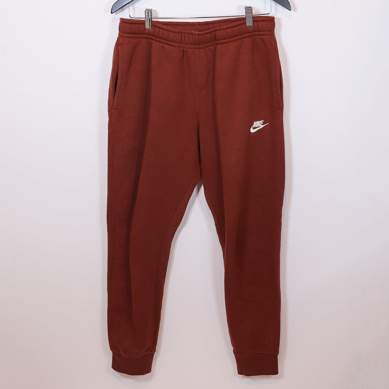 Nike Sportswear Club Fleece Cotton Mid Rise Pull On Sweat Pants Burgundy Small