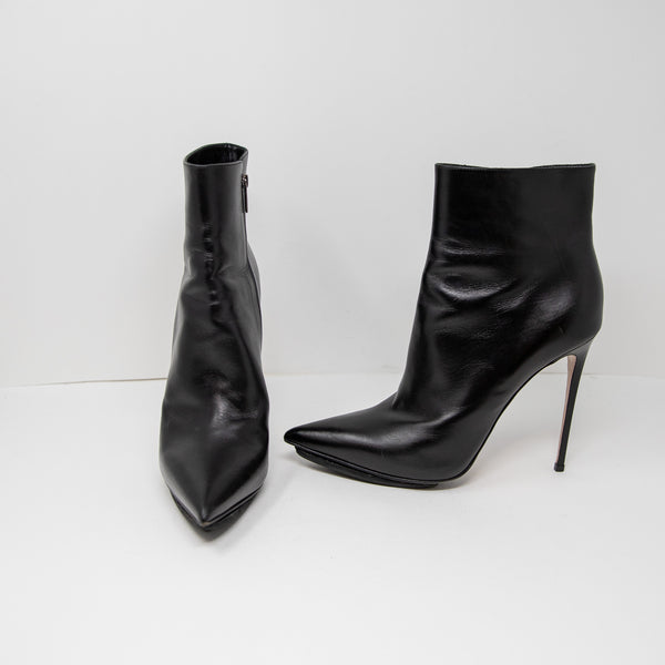 Le Silla Genuine Leather Made In Italy Stiletto High Heel Pointed Toe Ankle Boot