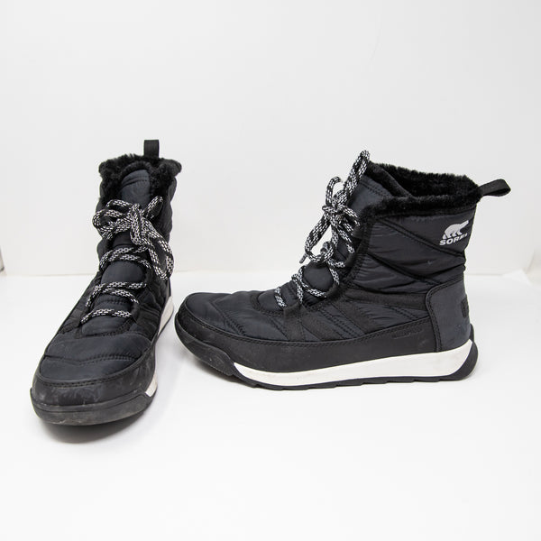 Sorel Women's Whitney II Plus Waterproof High Top Lace Boot Sneakers Shoes Black