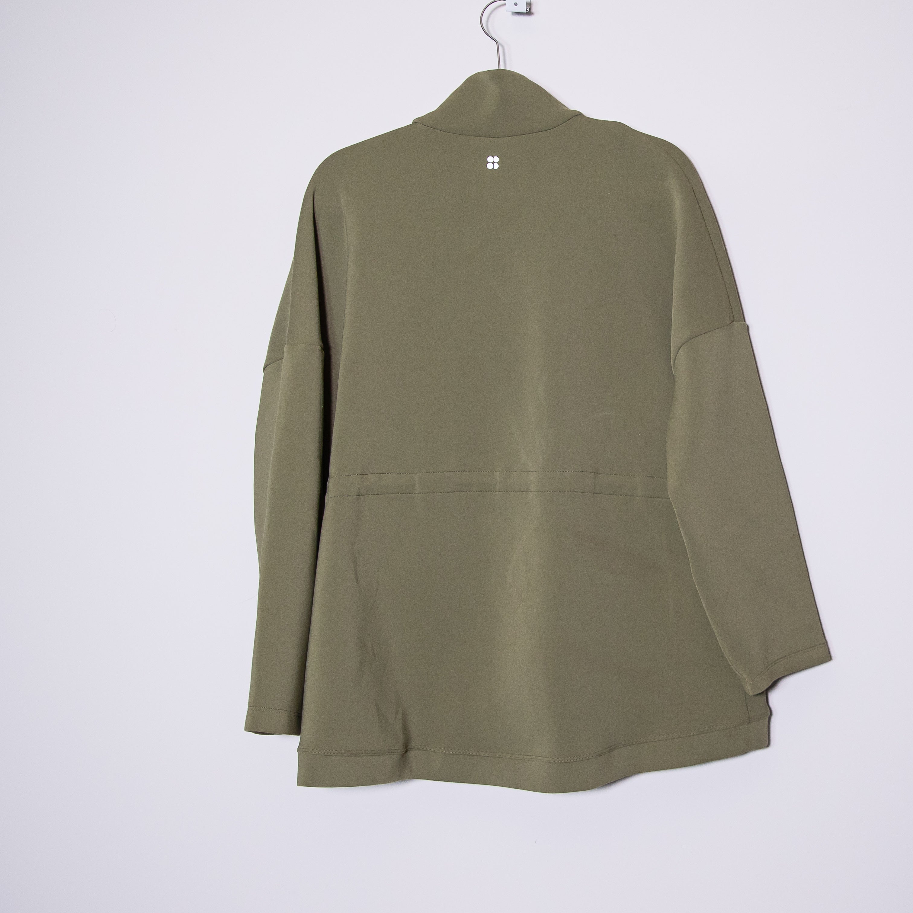 Sweaty Betty Grace Toggle Cinch Waist Full Zip Hooded Zip Jacket Moss Green 12
