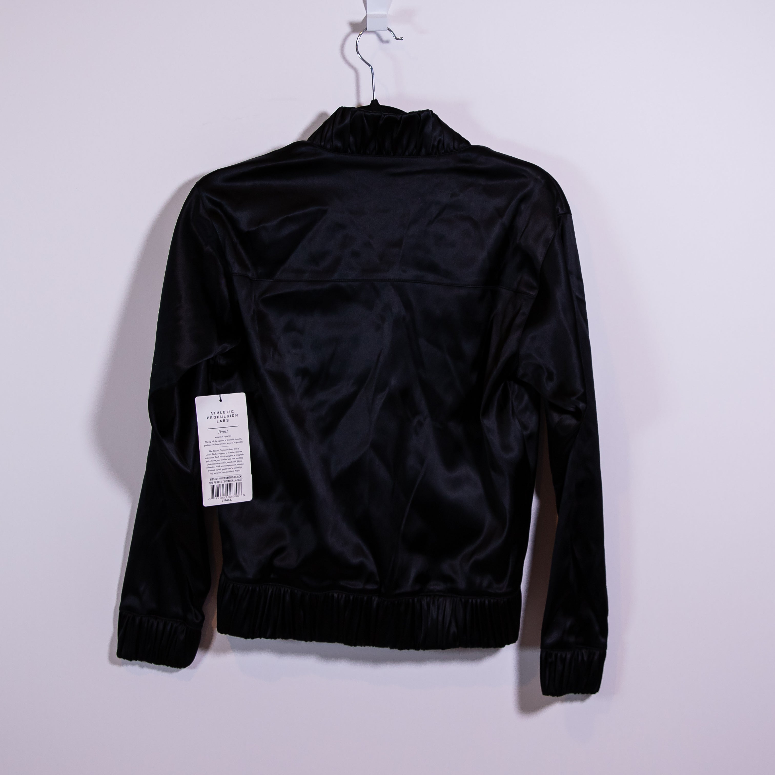NEW APL Athletic Propulsion Labs The Perfect Bomber Satin Full Zip Jacket Small