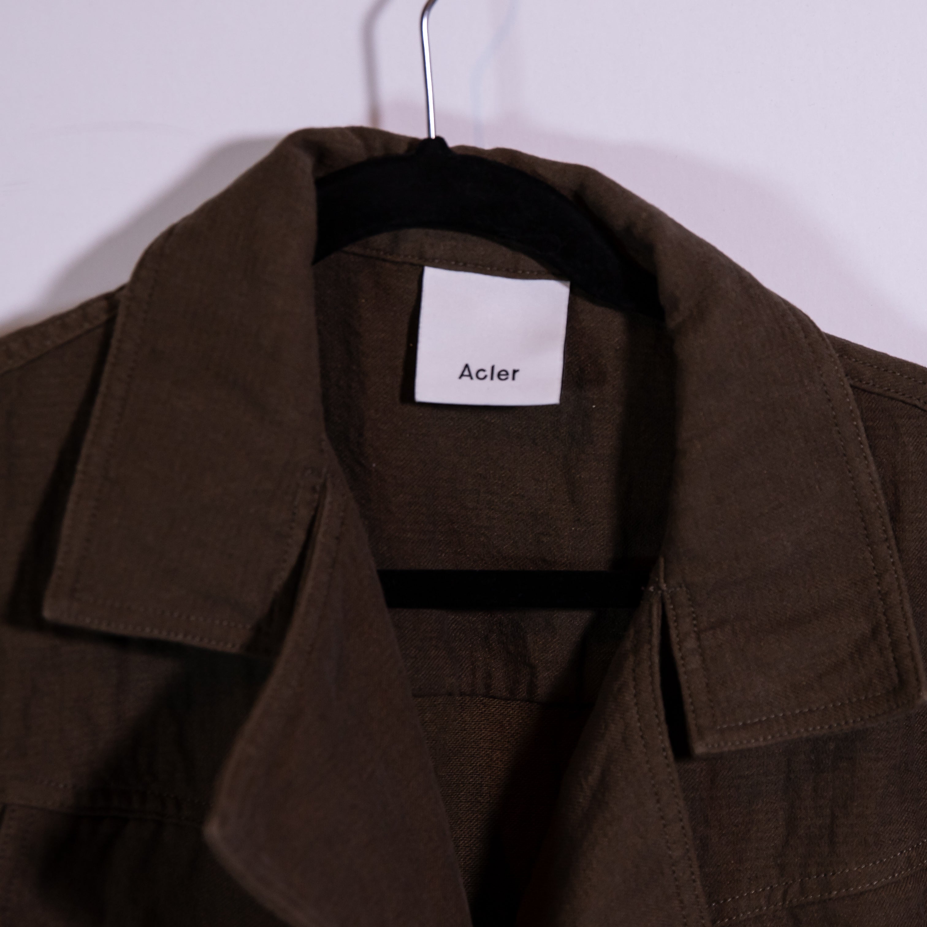 Acler Walter Cotton Linen Button Front Collared Sleeveless Mini Dress Brown 2