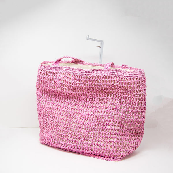 NEW Madewell The Transport Tote: Straw Edition Shoulder Purse Bag Retro Pink