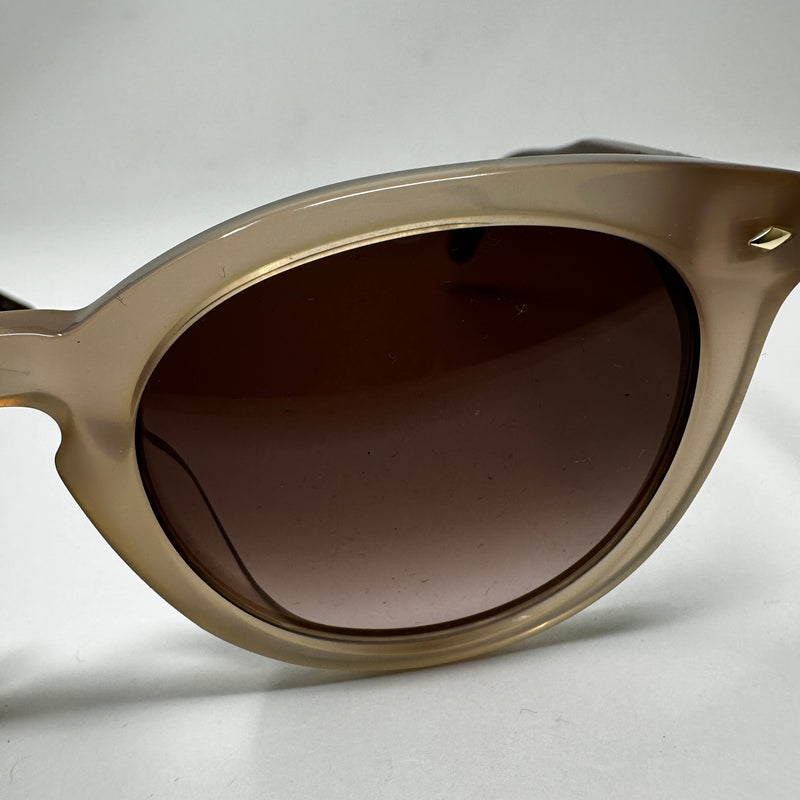Fossil Women's FOS 2060/S Faux Wood Hands Round Lens Sunglasses Brown Tan