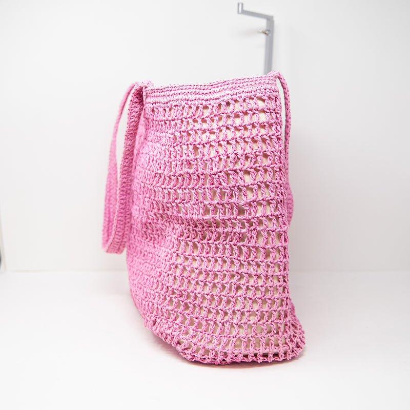 NEW Madewell The Transport Tote: Straw Edition Shoulder Purse Bag Retro Pink