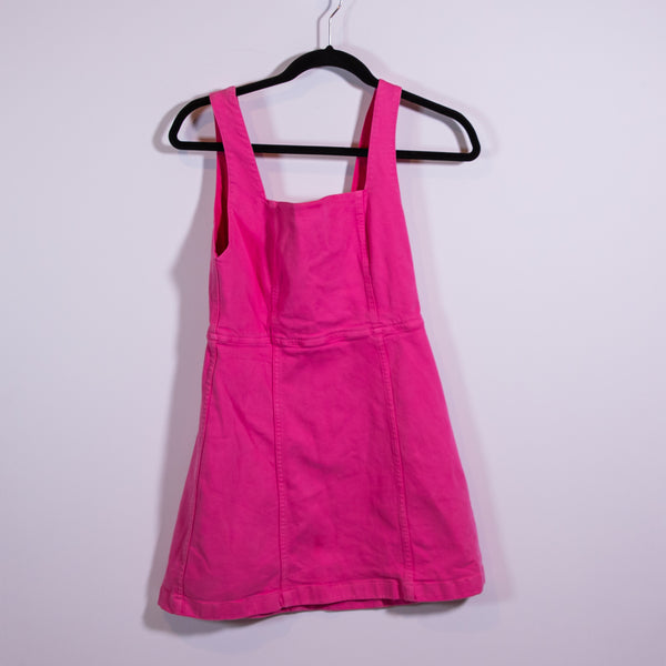 Alice + Oliva Ramsey Square Neckline Cotton Stretch Aline Mini Dress Candy Pink