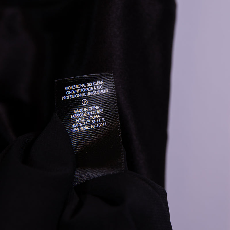 NEW Alice + Olivia Kiyoko Satin Slip High Slit Cowl Neck Midi Dress Black 2