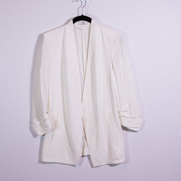 Babaton Aritzia Crepe Open Front Power Hip Blazer Jacket Solid White 2