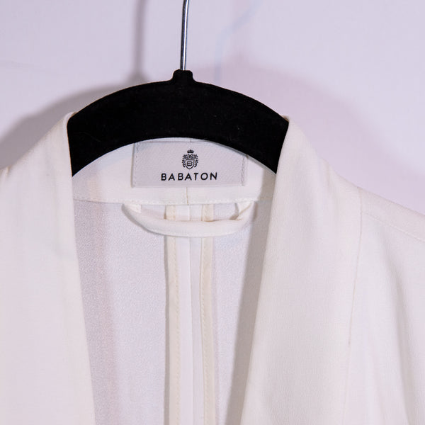Babaton Aritzia Crepe Open Front Power Hip Blazer Jacket Solid White 2