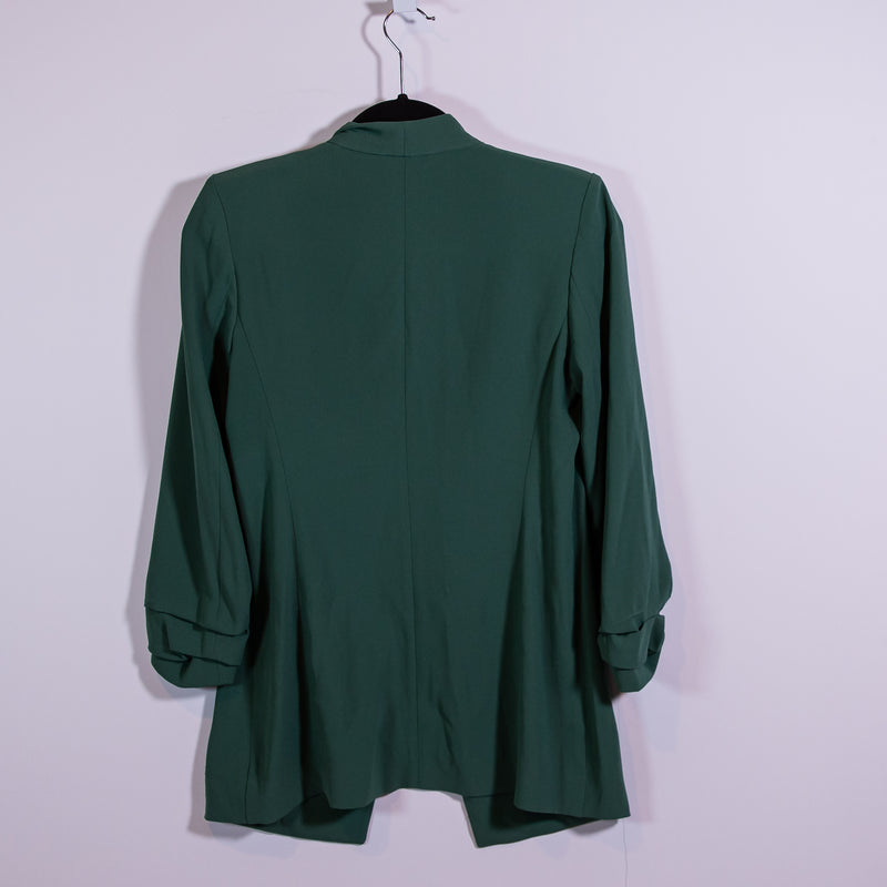 Babaton Aritzia Crepe Open Front Power Hip Blazer Jacket Solid Green 2