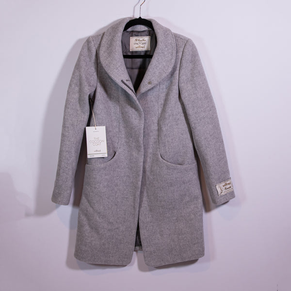 NEW Wilfred Aritzia The Cocoon Coat Wool Cashmere Peacoat Jacket Heather Grey XS