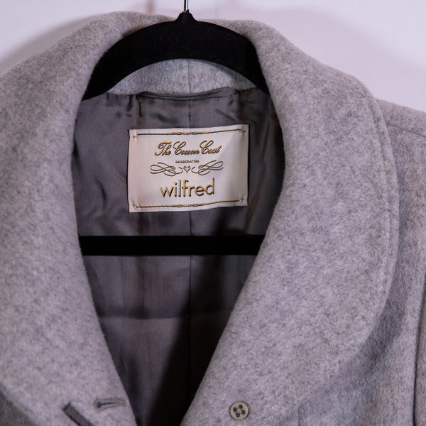 NEW Wilfred Aritzia The Cocoon Coat Wool Cashmere Peacoat Jacket Heather Grey XS