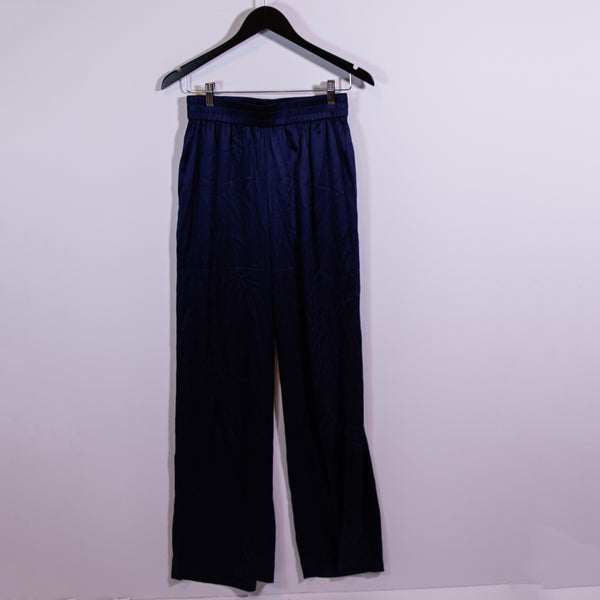 NEW Cami NYC Arcadia Silk Satin Stretch Mid Rise Straight Leg Pants Eclipse Blue