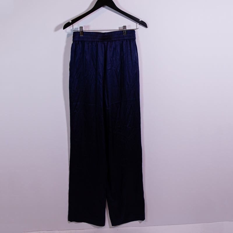 NEW Cami NYC Arcadia Silk Satin Stretch Mid Rise Straight Leg Pants Eclipse Blue