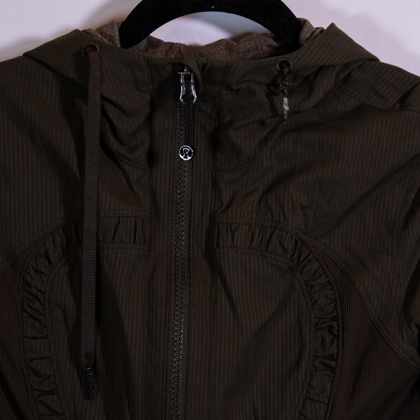 Lululemon Dance Studio Full Zip Hoodie Reversible Jacket III Dark Olive Green 4