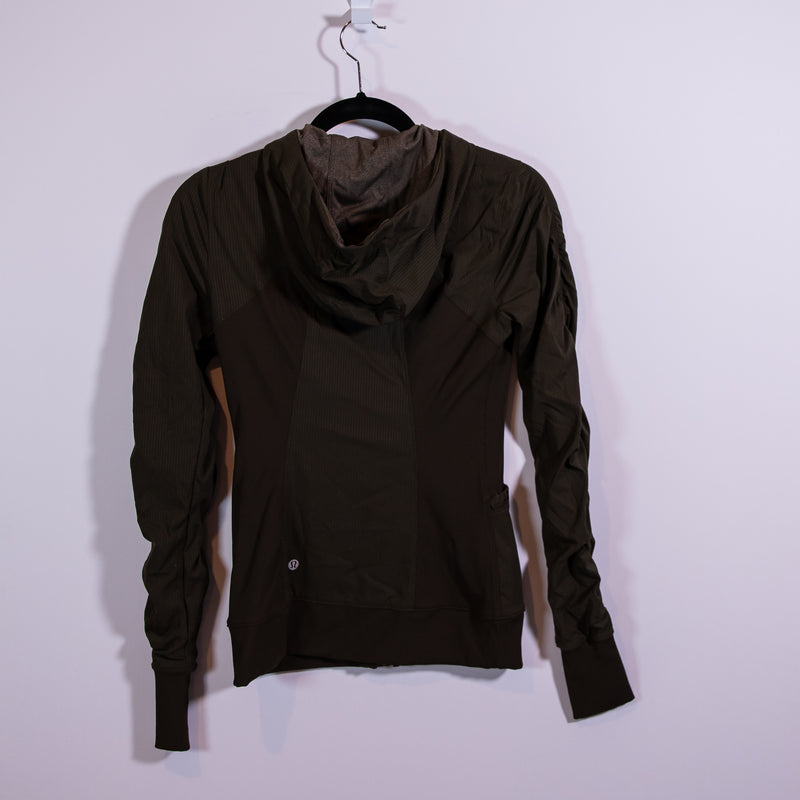 Lululemon Dance Studio Full Zip Hoodie Reversible Jacket III Dark Olive Green 4