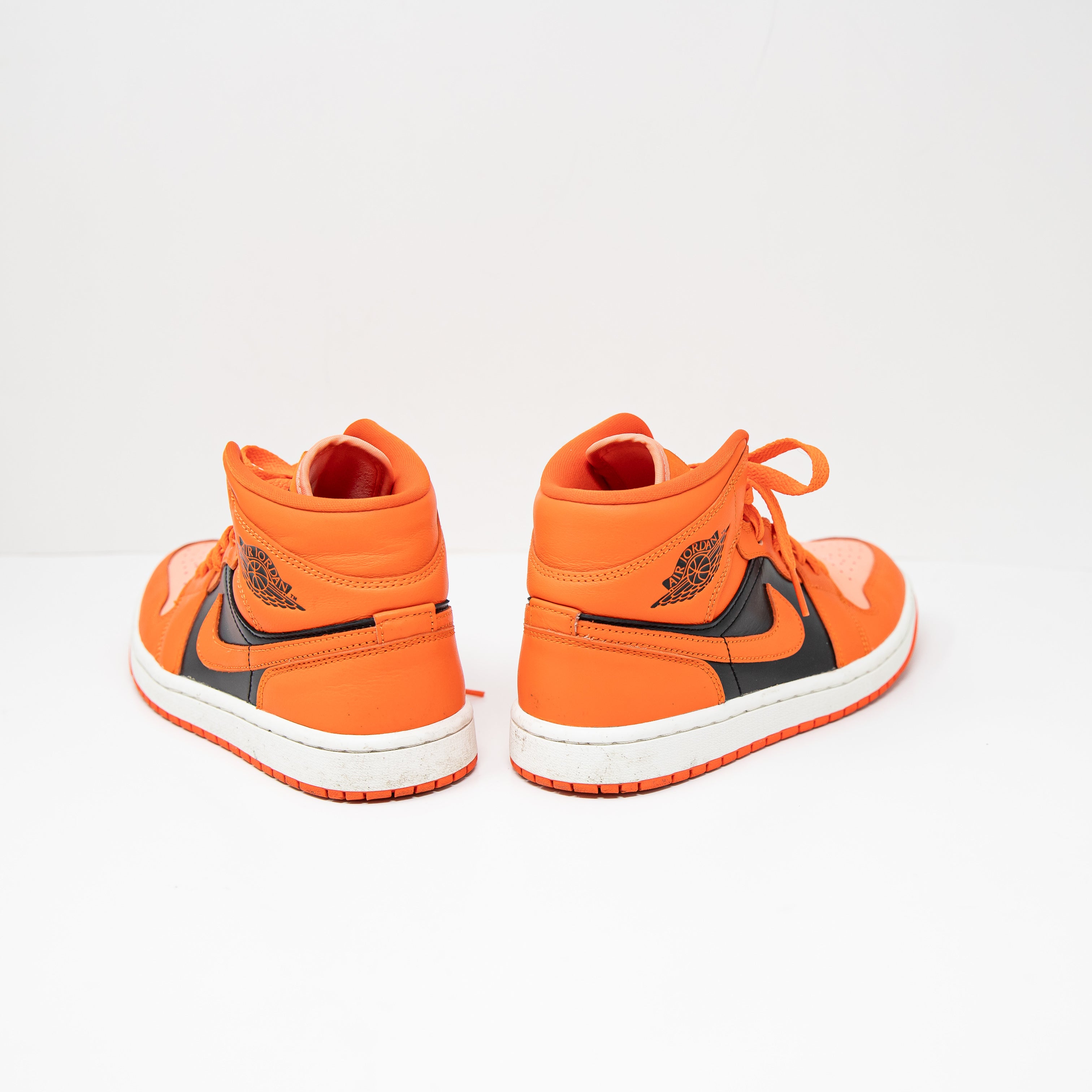 Nike Air Jordan 1 Mid SE High Top Sneakers Shoes Crimson Bliss Rush Orange 7