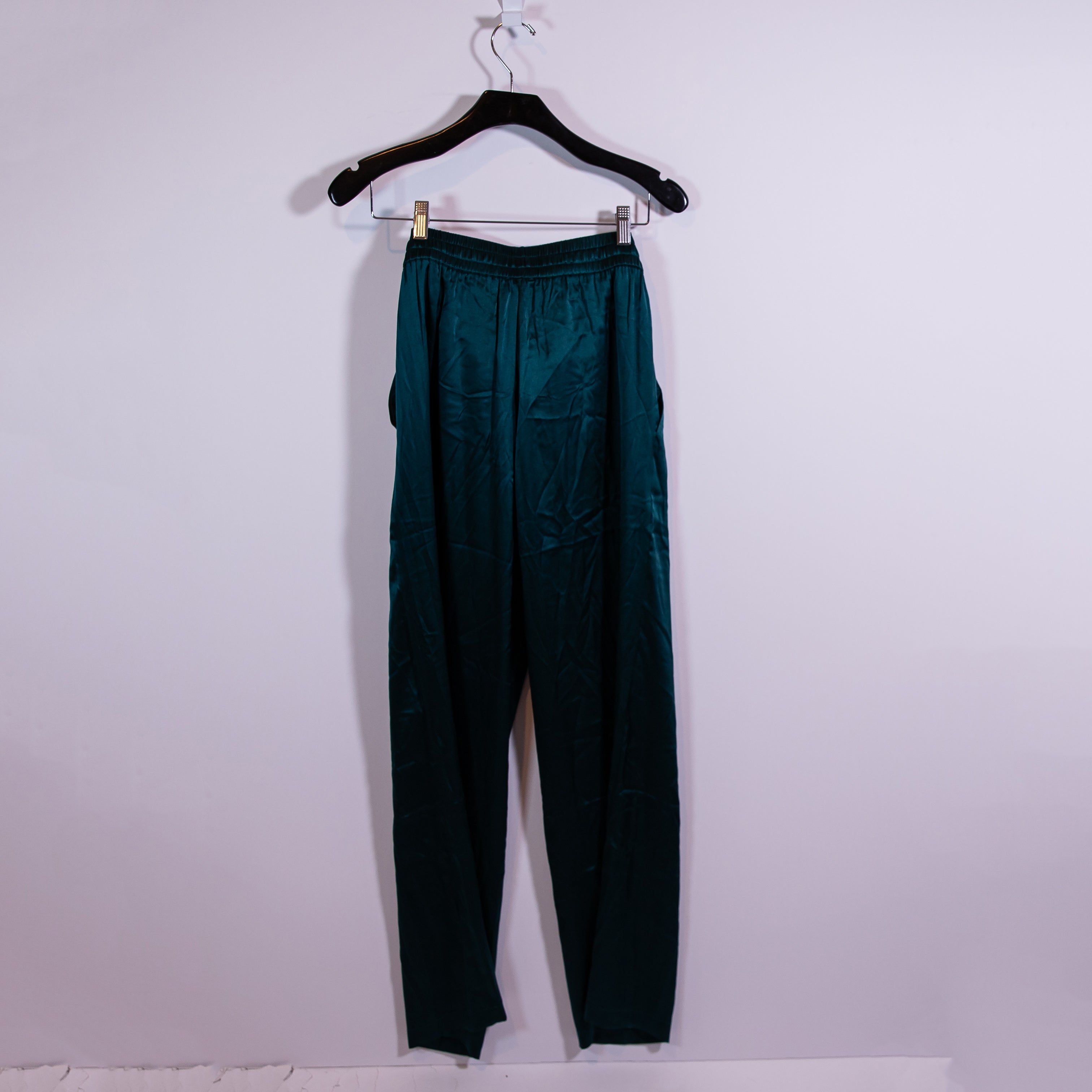 NEW Cami NYC Sena Silk Satin Stretch Wise Leg Mid Rise Pants Pacific Green XS