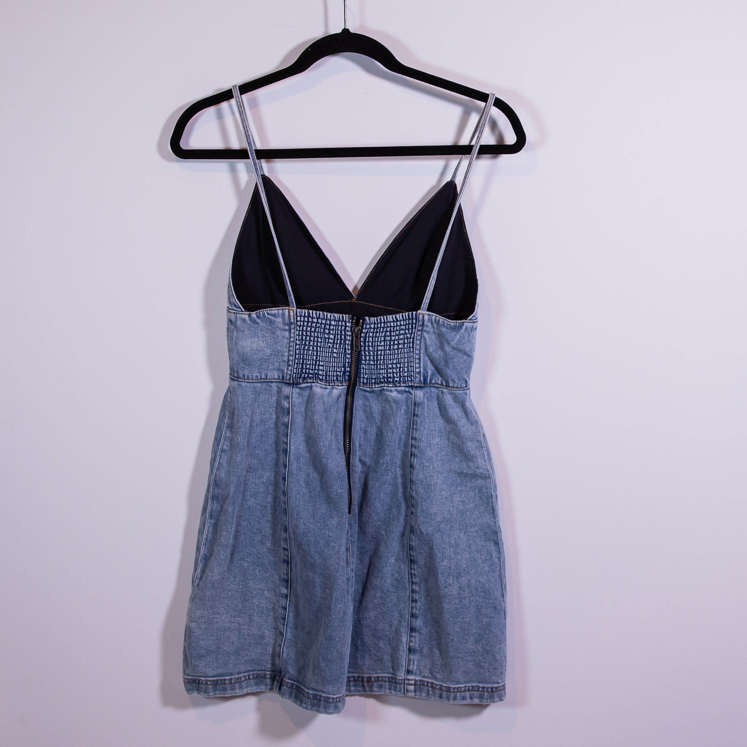 Alice + Olivia Carli Spaghetti Strap Tank Cotton Denim Mini Dress Rockstar 2