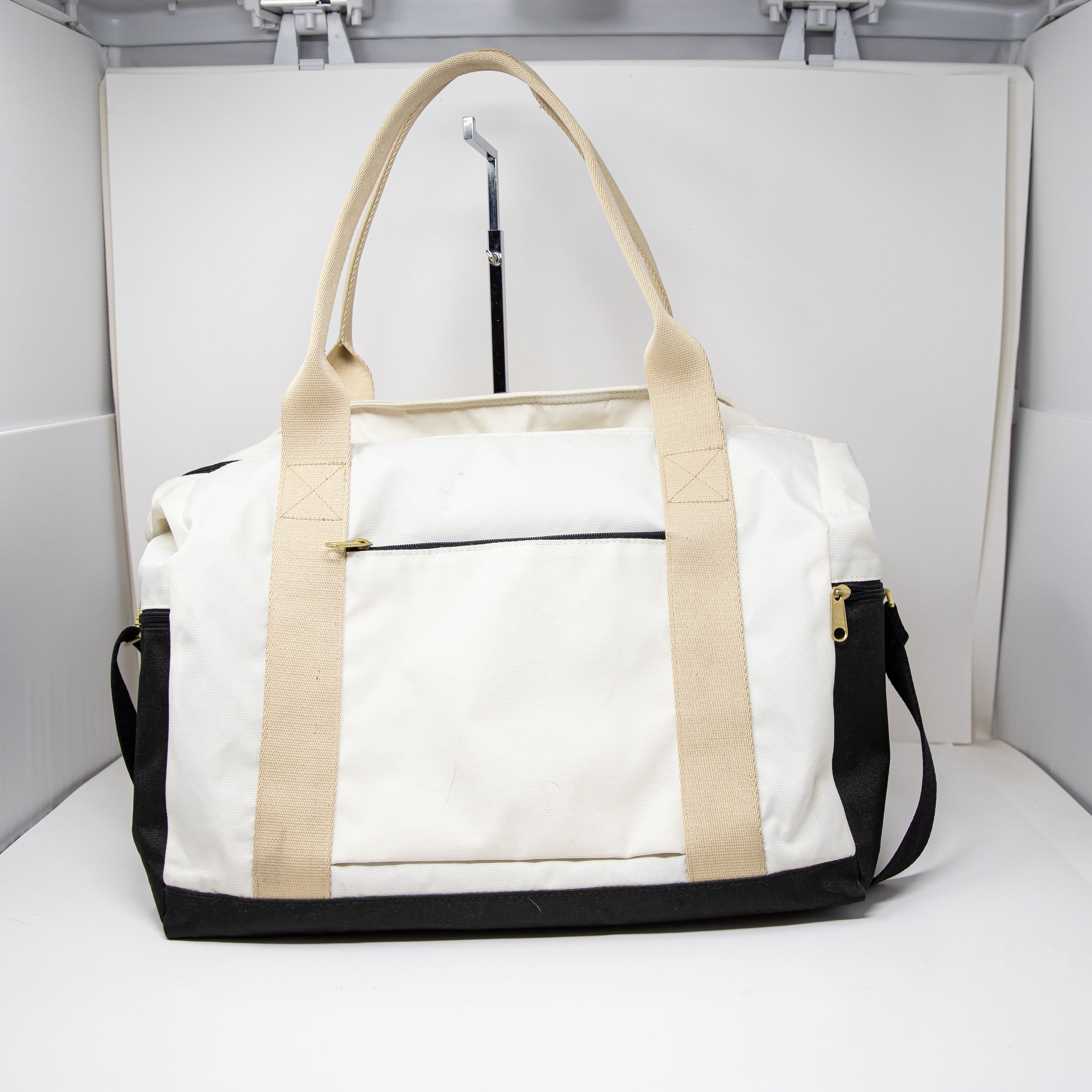 Canvelle Weekender Water Resistant Canvas Travel Duffle Bag Purse Tote Neutral