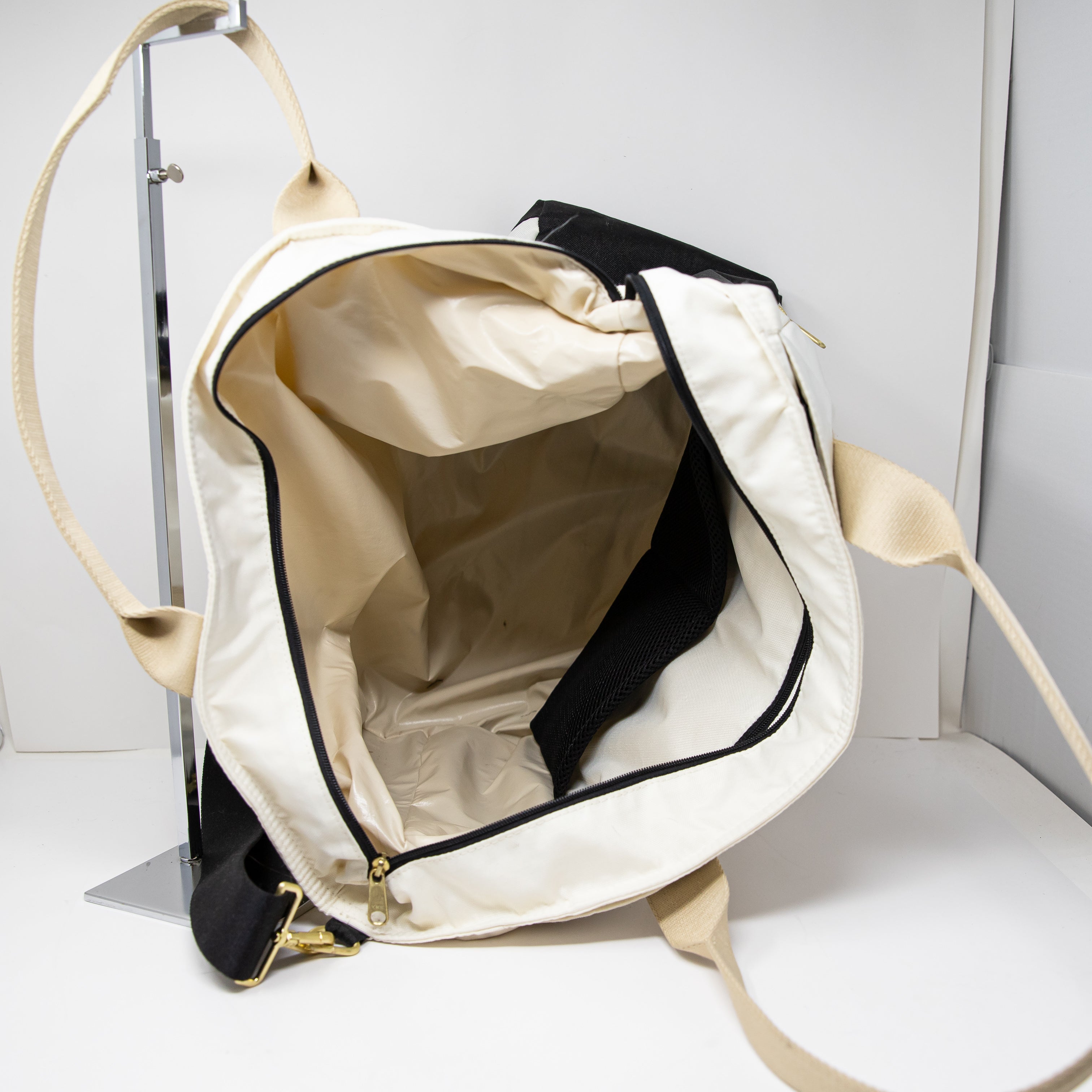 Canvelle Weekender Water Resistant Canvas Travel Duffle Bag Purse Tote Neutral