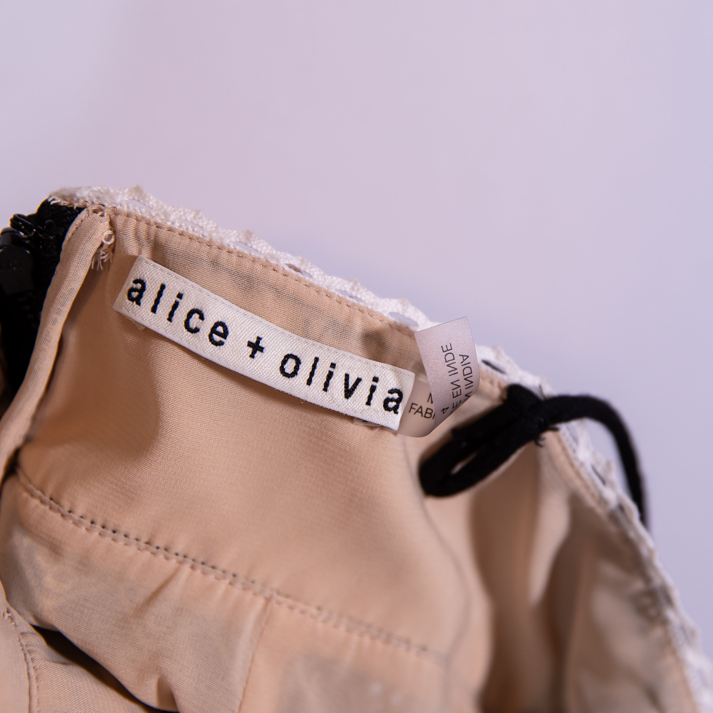 Alice And Olivia Roe Eyelet Lace Embroidered Black White Tie Front Mini Dress 4