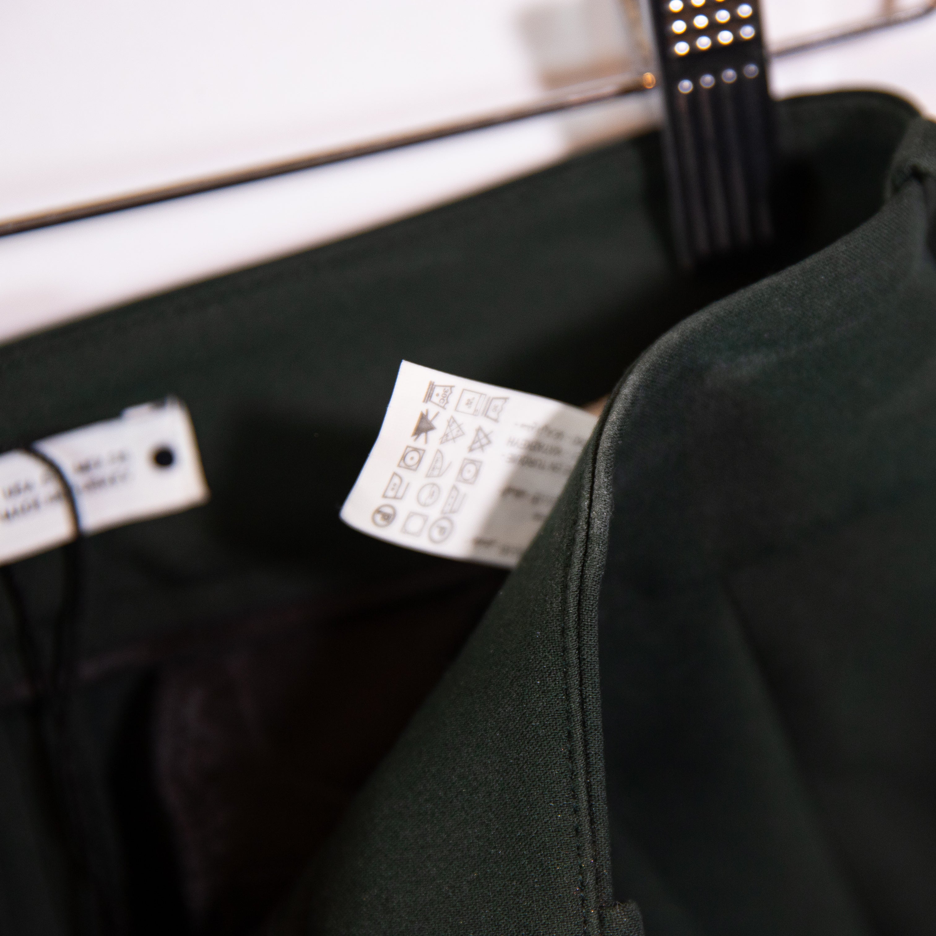 Zara Women's Crepe Mid Rise Straight Leg Trouser Pants Solid Green Small