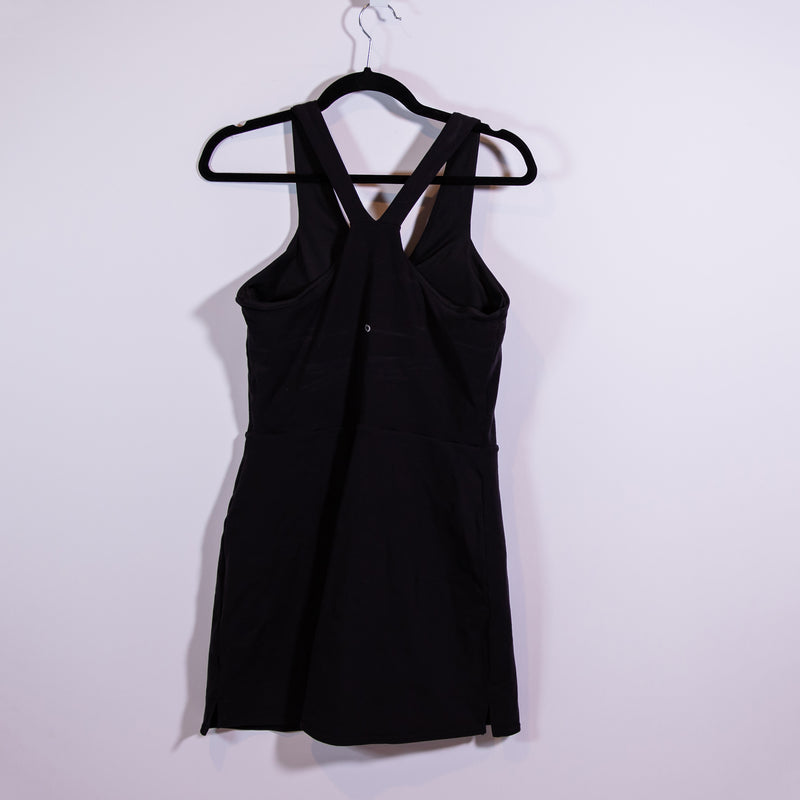 Alo Yoga Women's Airbrush Real Racerback Built In Shorts Bra Mini Dress Black L