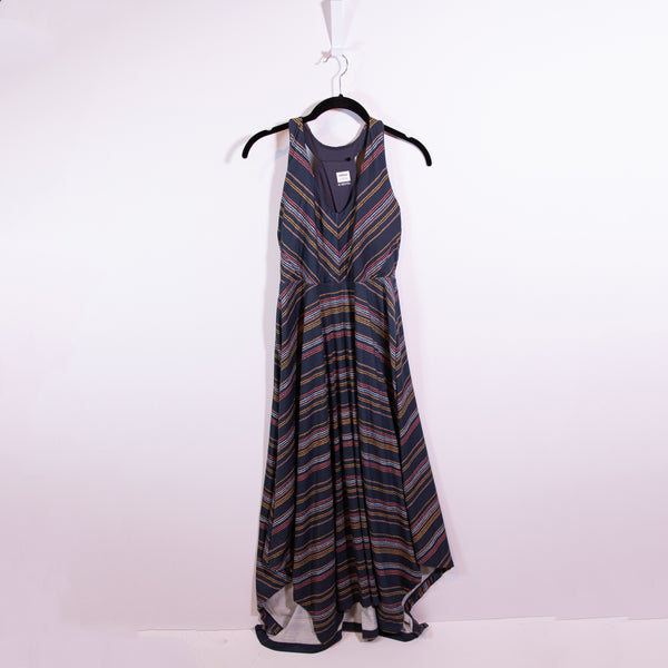 Prana Saxon Recycled Materiał Asymmetrical Hem V Neck Pullover UPF 50 Dress M