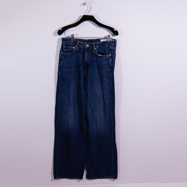 Rag &amp; Bone Logan Women's Cotton Stretch Wide Leg Denim Jeans Annalise Wash 27