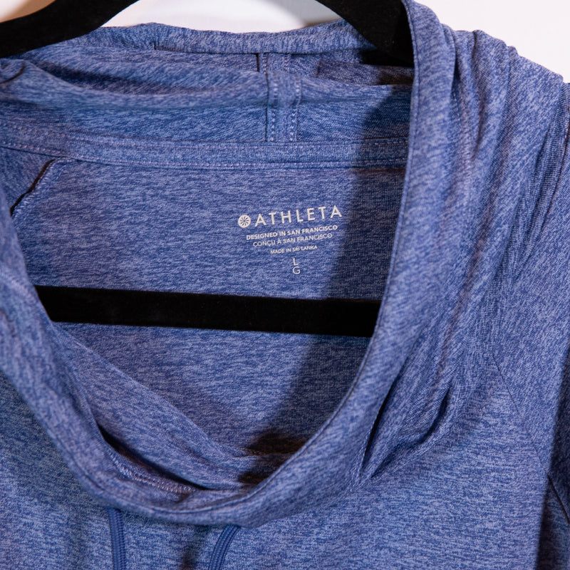 Athleta Women's Uptempo Hoodie Pullover Athletic Work Out Sweatshirt Blue Large