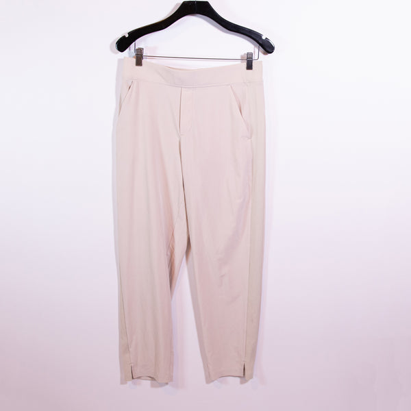 Athleta Women's Brooklyn Mid Rise Wrinkle Resistant Ankle Crop Pant Abalone Tan