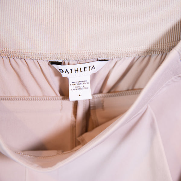 Athleta Women's Brooklyn Mid Rise Wrinkle Resistant Ankle Crop Pant Abalone Tan