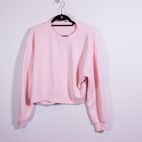 Lululemon Women's Softstreme Perfectly Oversized Cropped Crew Vitapink Sweater M