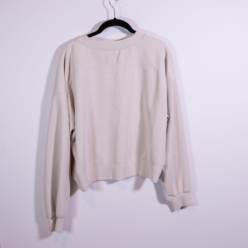 Lululemon Women's Softstreme Perfectly Oversized Cropped Crew White Opal Sweater