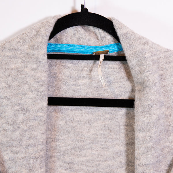 Free People Women's Eucalyptus Long Wool Blend Knit Stretch Cardigan Sweater M