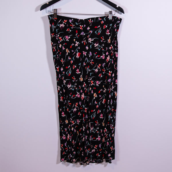 Madewell Midi Slip Skirt in Drifting Flowers Floral Print Pattern Crepe 12