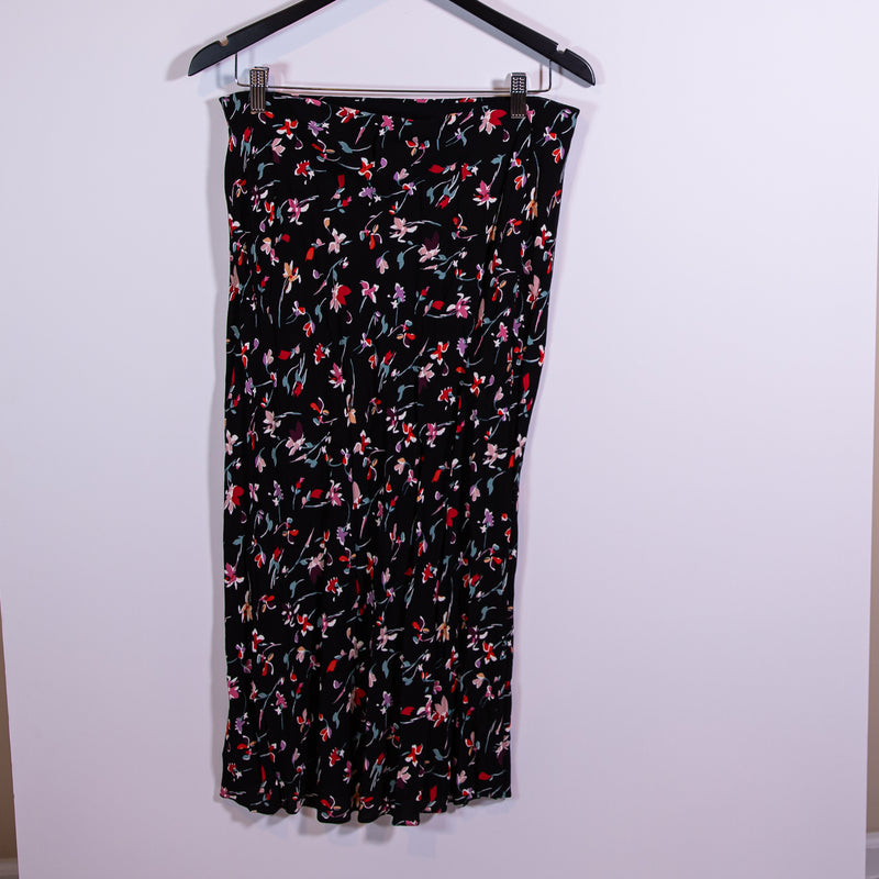 Madewell Midi Slip Skirt in Drifting Flowers Floral Print Pattern Crepe 12