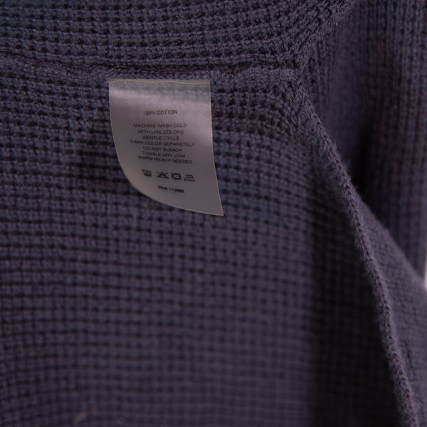 Margaret O'Leary Cotton Knit Stretch Open Front Cardigan Sweater Navy Blue Small