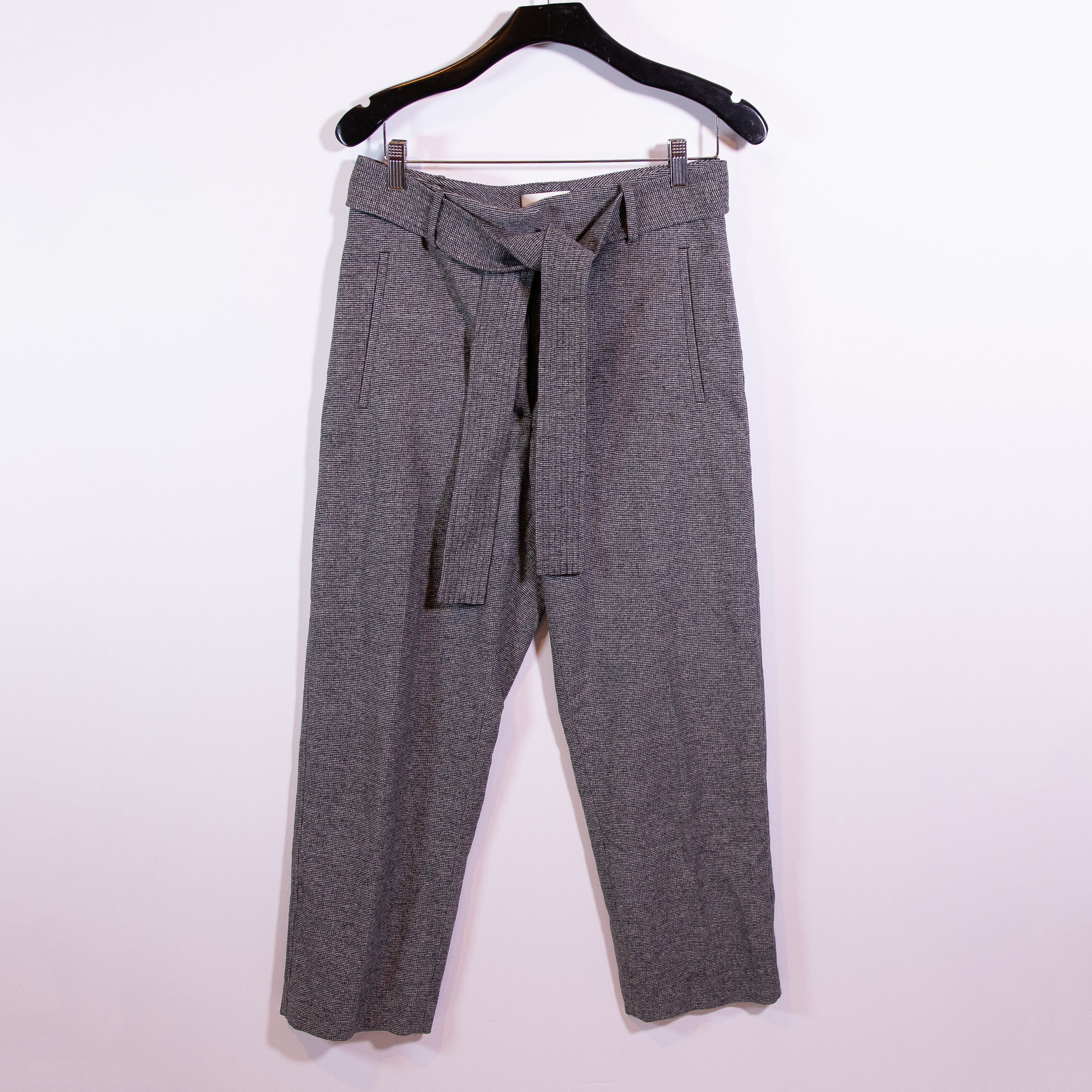 Wilfred Aritzia Jallade Pants Wool Cashmere Straight Leg Ankle Crop Pants Gray