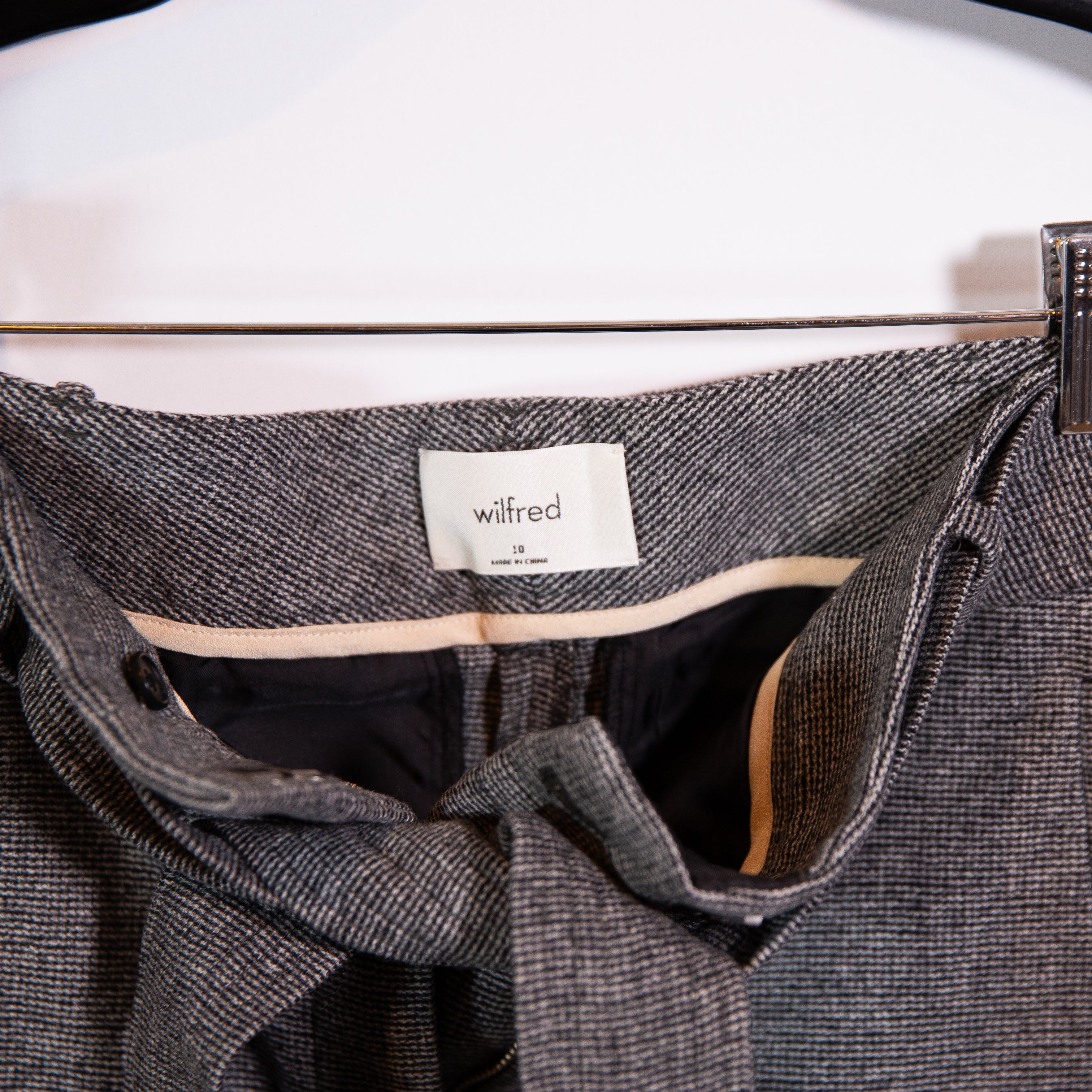 Wilfred Aritzia Jallade Pants Wool Cashmere Straight Leg Ankle Crop Pants Gray